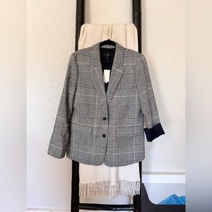 NWT JCREW OVERSIZED GLEN PLAID BLAZER SZ 12